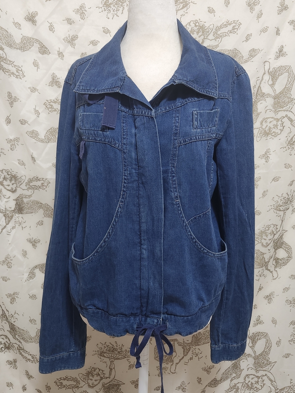 Vintage Y2K FCUK Jeans (French Connection UK) Dark Wash Denim Utility Jacket 10